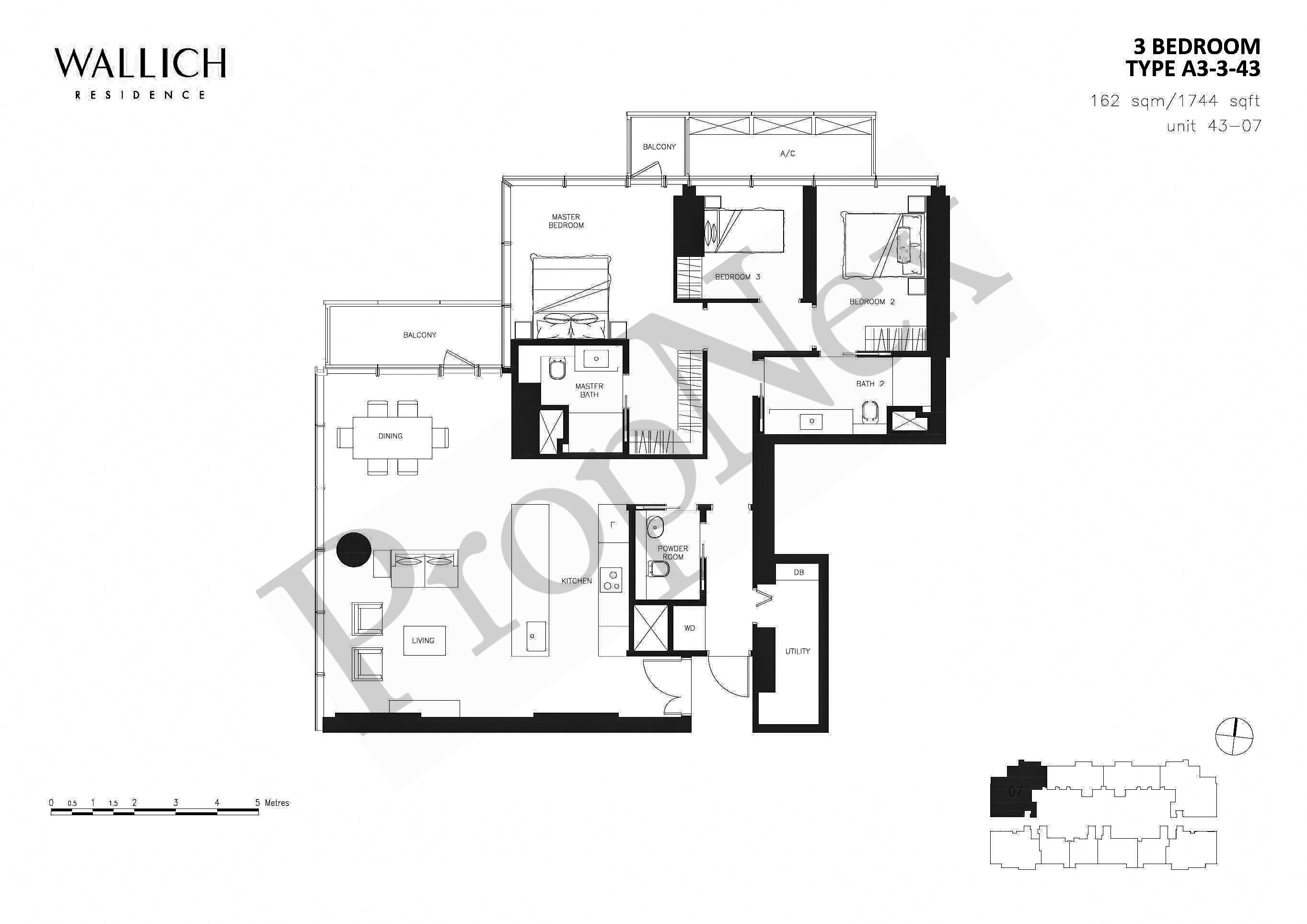 Wallich Residence – 3 BEDROOM A3-3-43