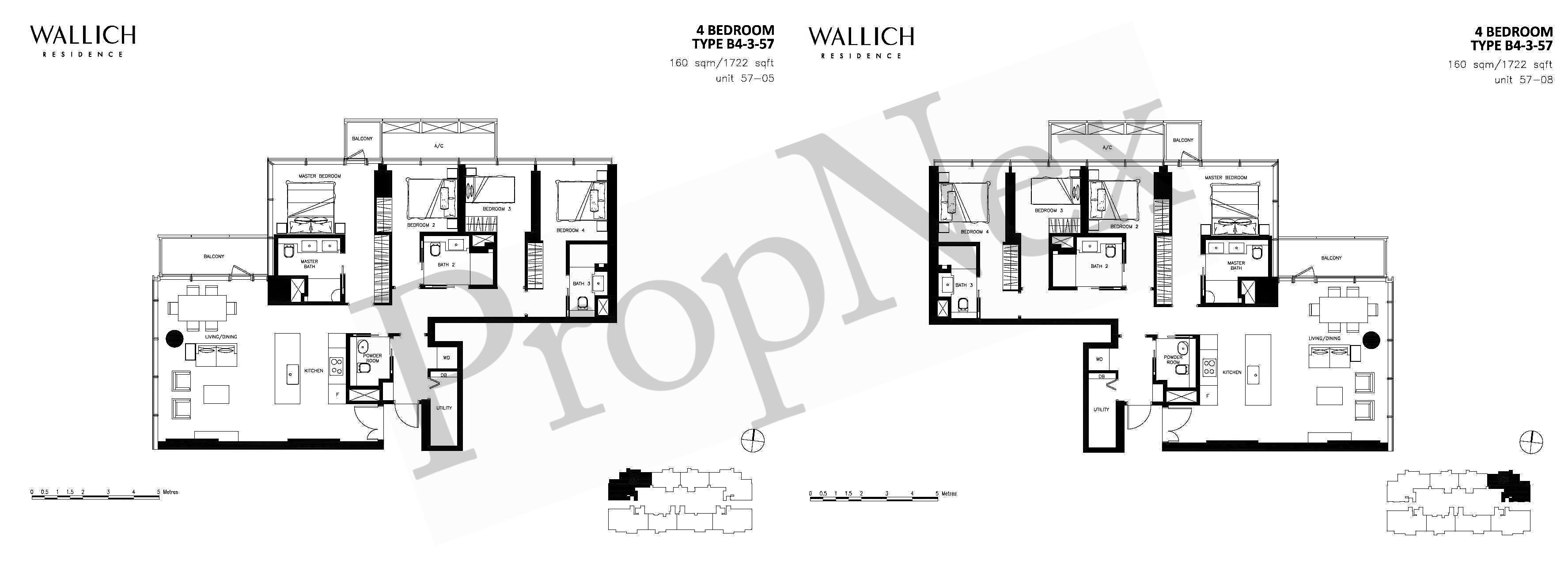 Wallich Residence – 4-BEDROOM B4-3-57 ( #57-08 )