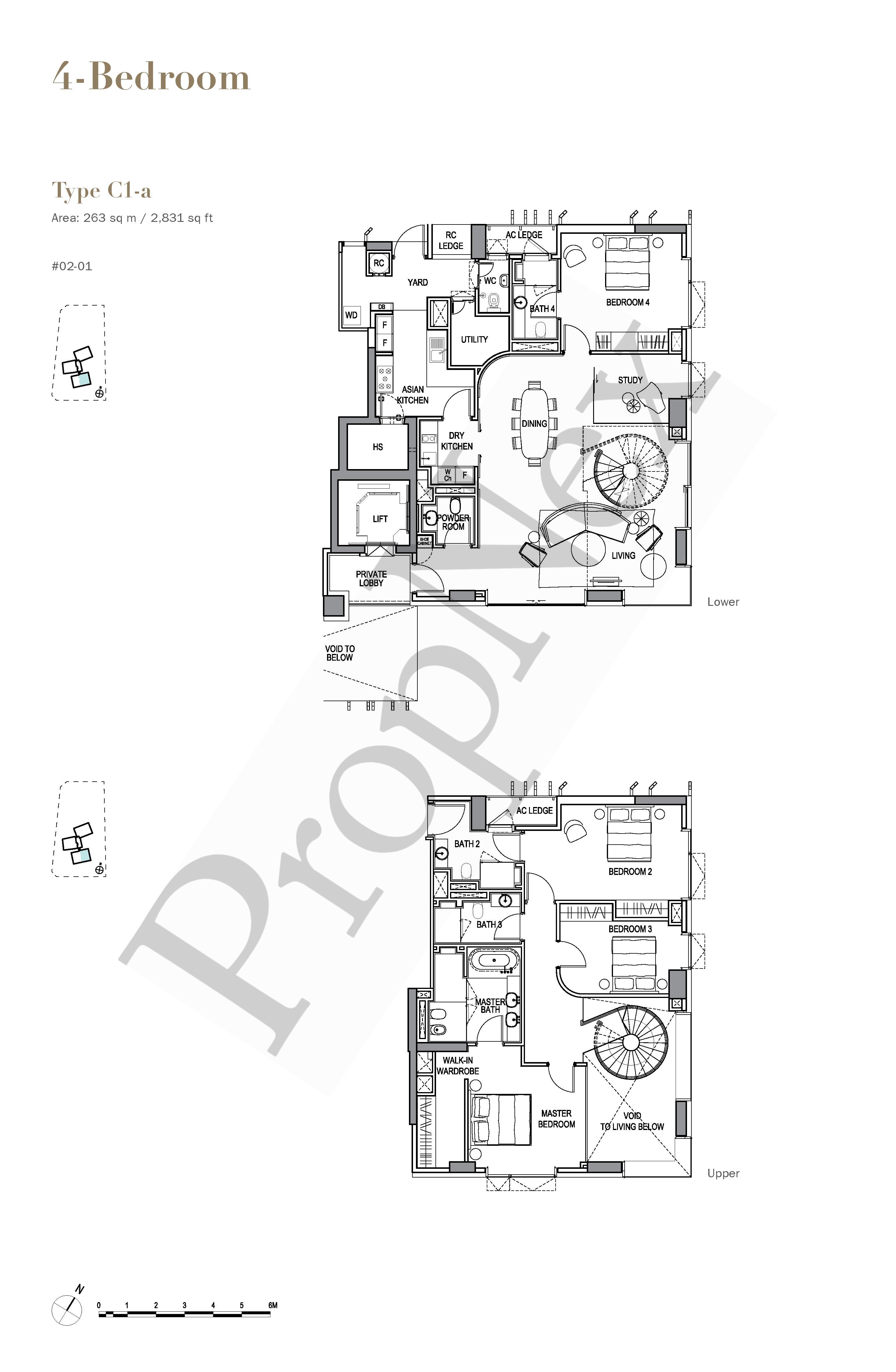4-BEDROOM + With Study C1-a floor plan