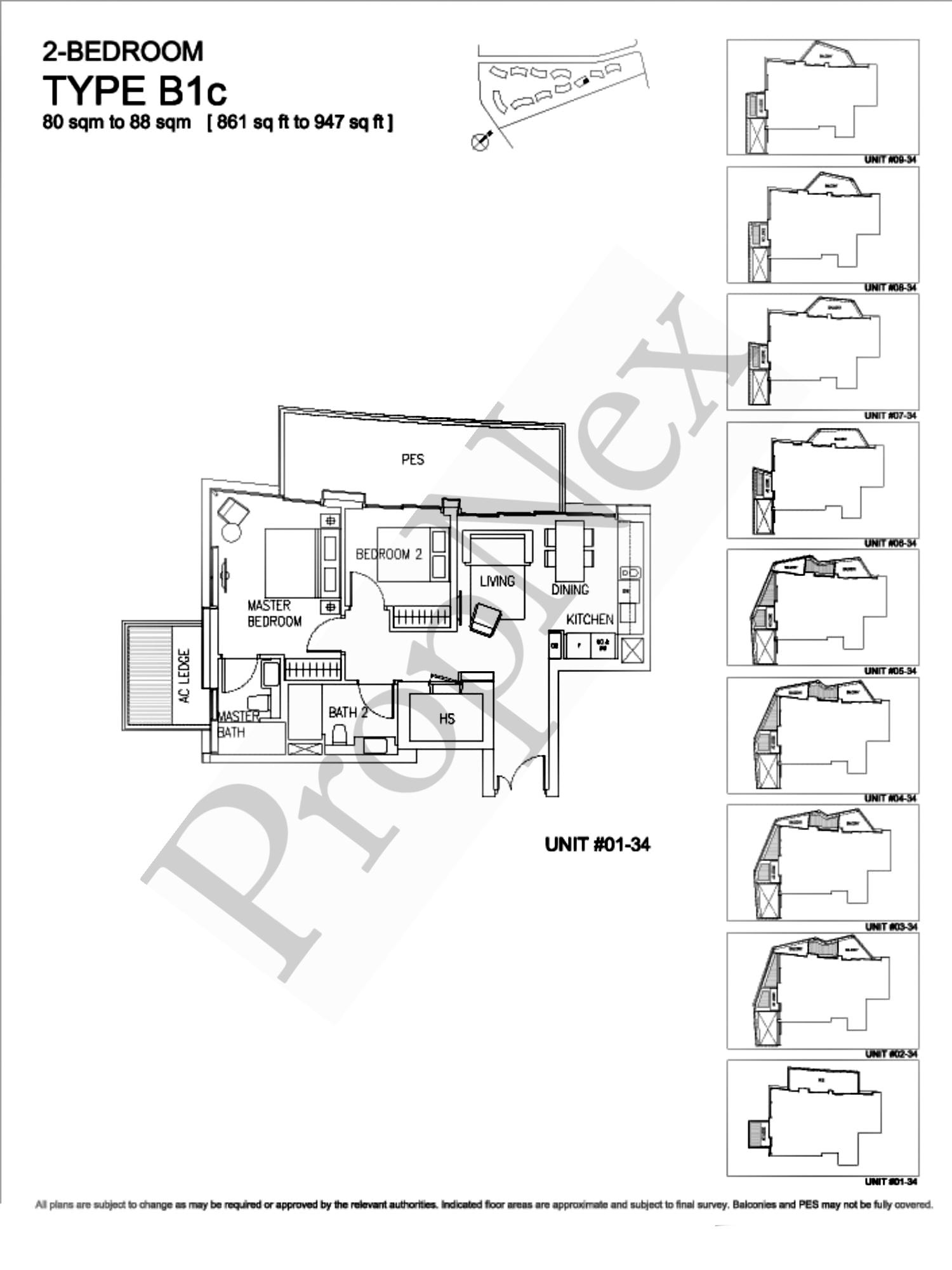 Corals at Keppel Bay – 2-BEDROOM B1c - 947sqft