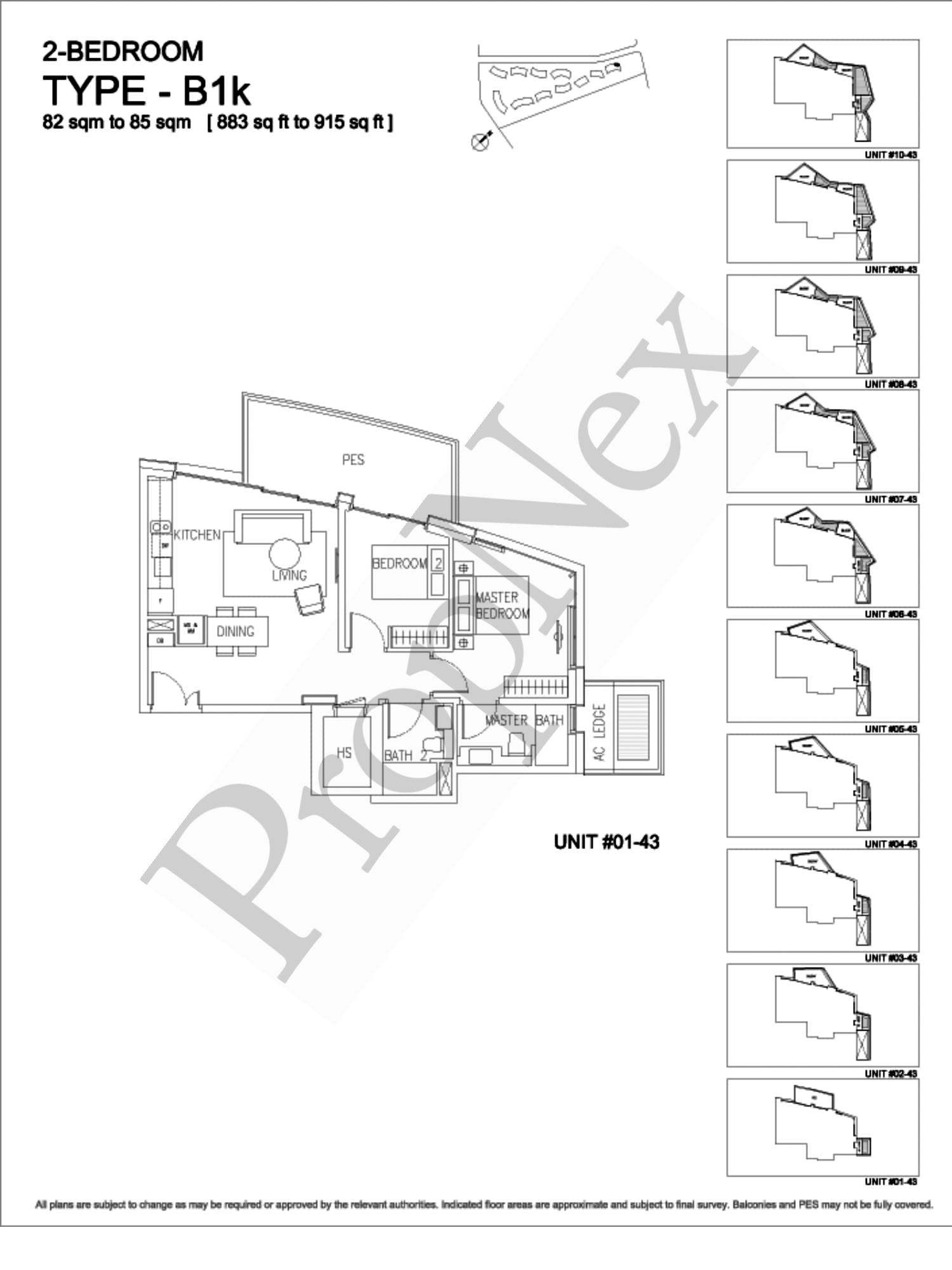 Corals at Keppel Bay – 2-BEDROOM B1k - 915sqft