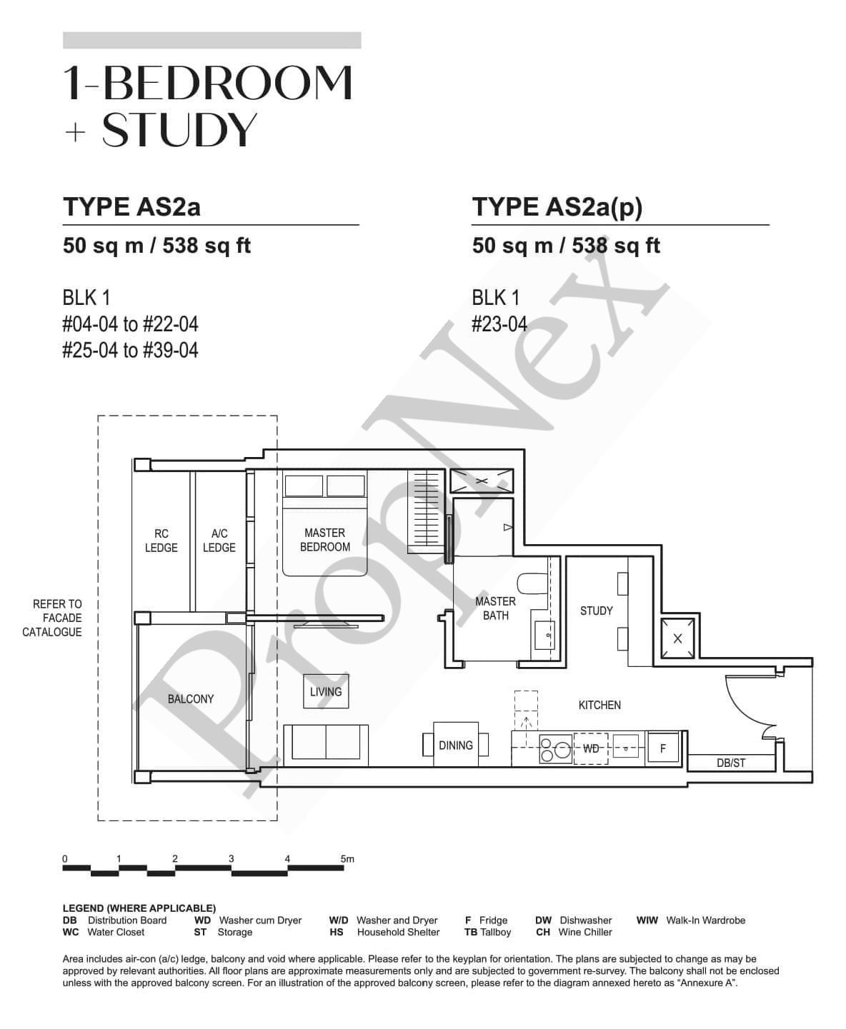 CanningHill Piers – 1-BEDROOM + STUDY AS2a(p)