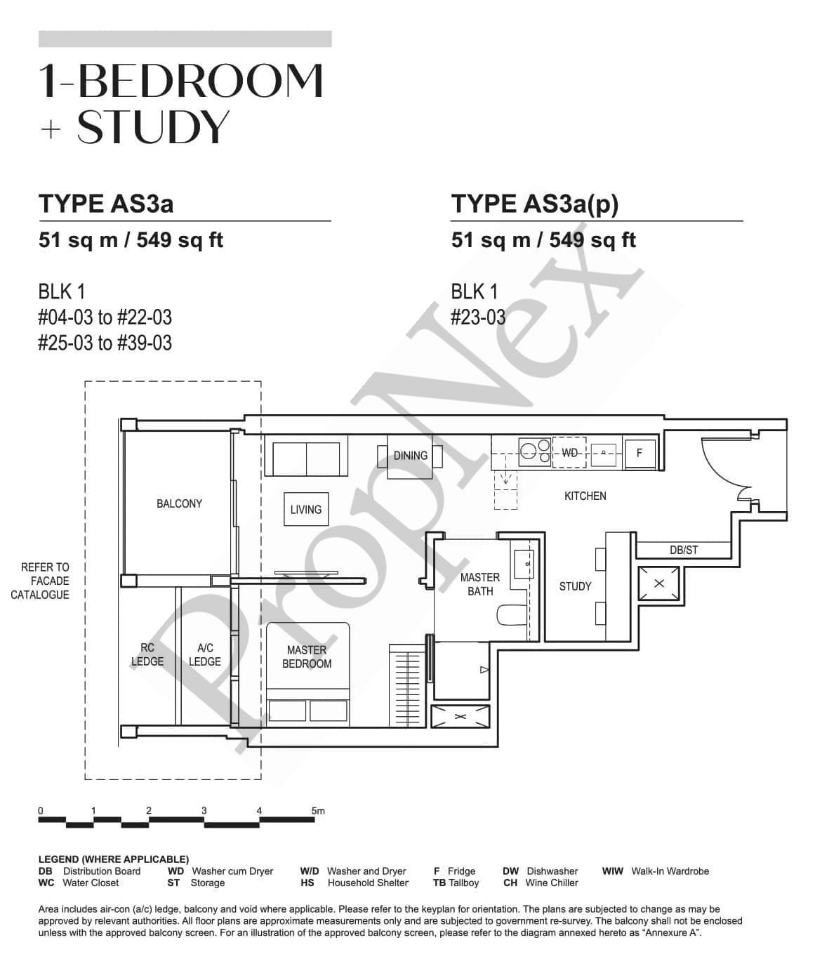 CanningHill Piers – 1-BEDROOM + STUDY AS3a(p)