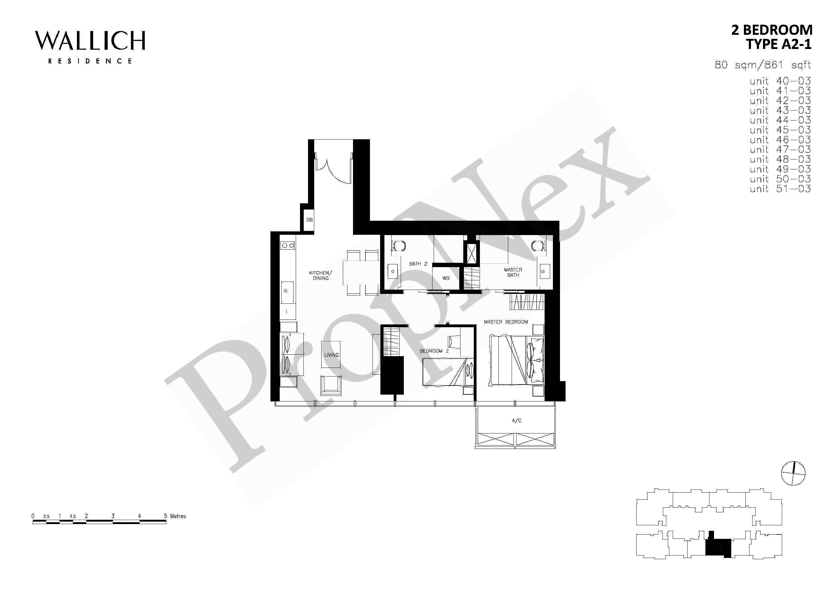 Wallich Residence – 2 BEDROOM A2-1