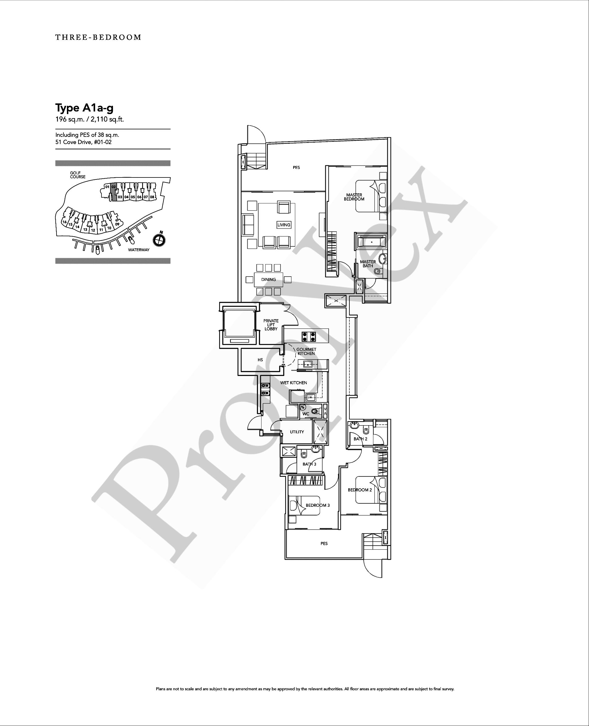 Turquoise – 3 Bedroom A1a-g