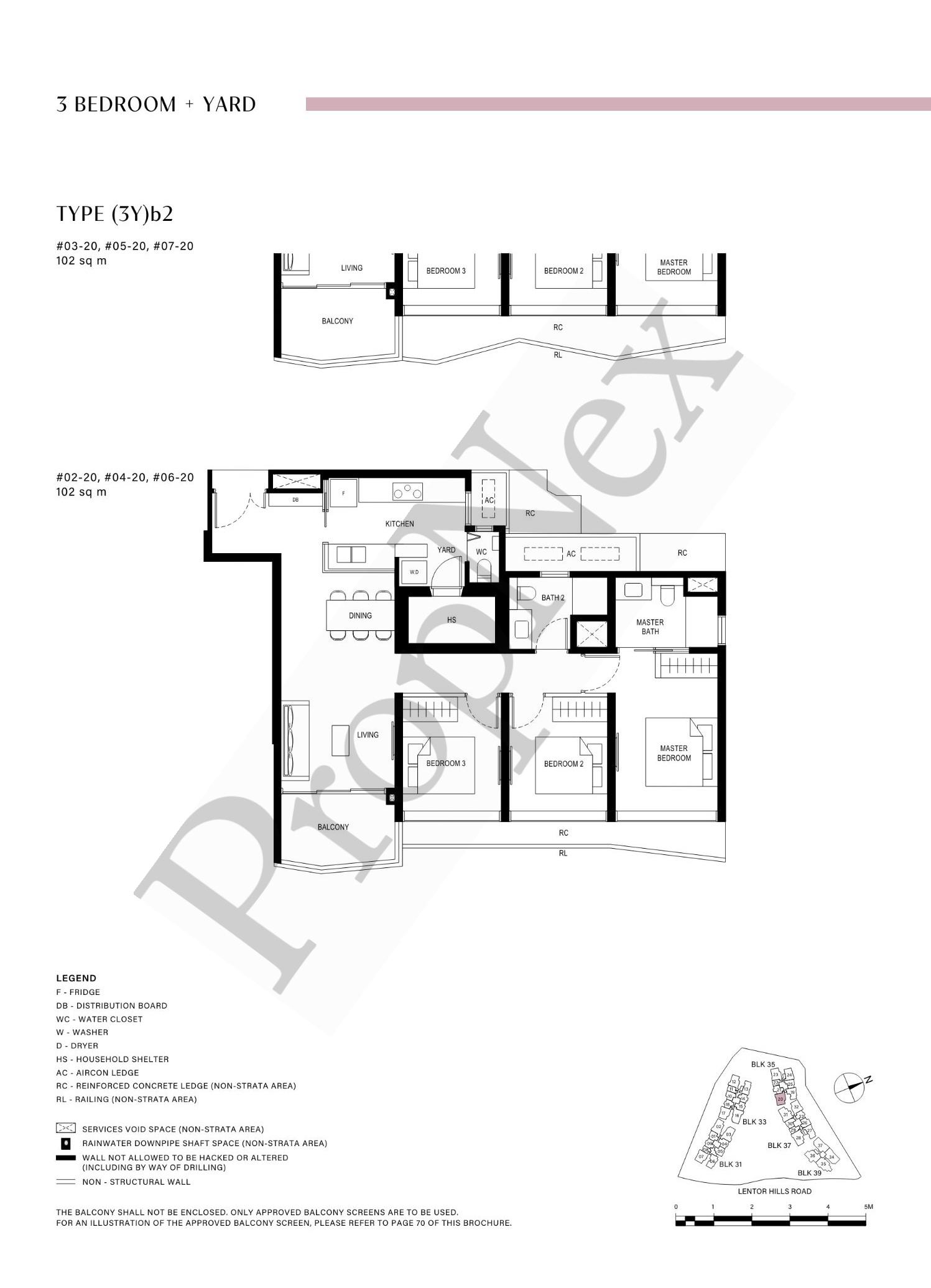 3 Bedroom + Yard (3Y)b2 floor plan