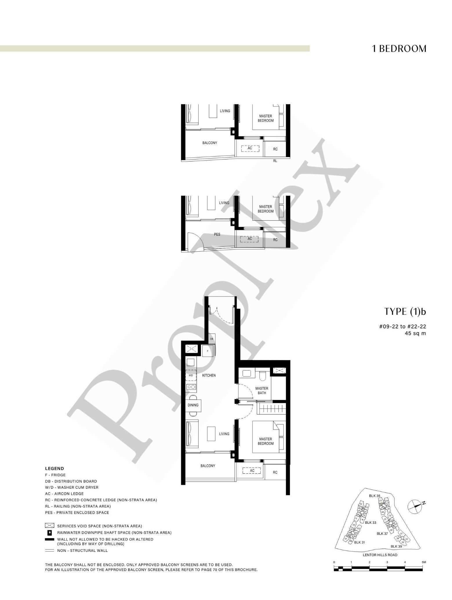 1 Bedroom (1)b floor plan