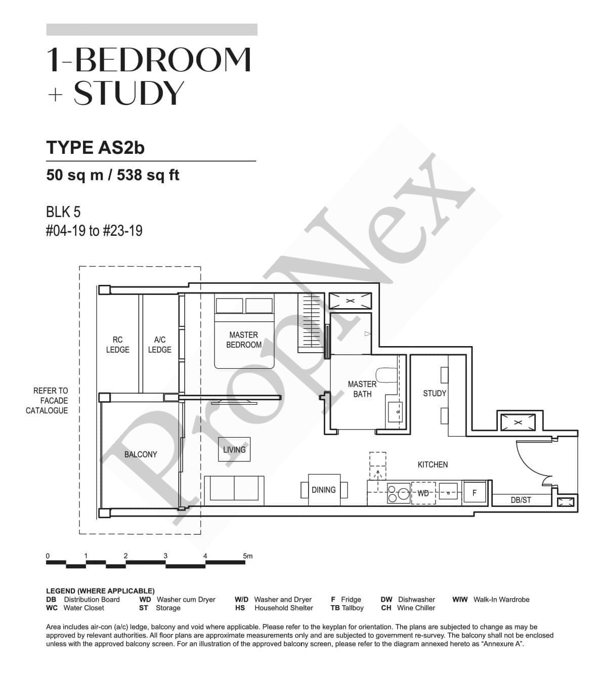 CanningHill Piers – 1-BEDROOM + STUDY AS2b