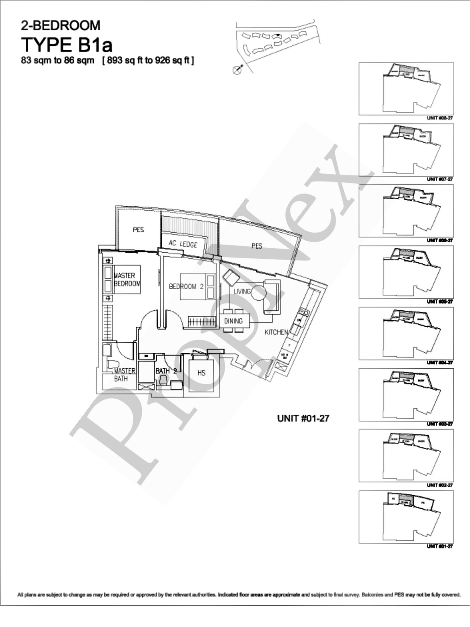 Corals at Keppel Bay – 2-BEDROOM B1a - 926sqft