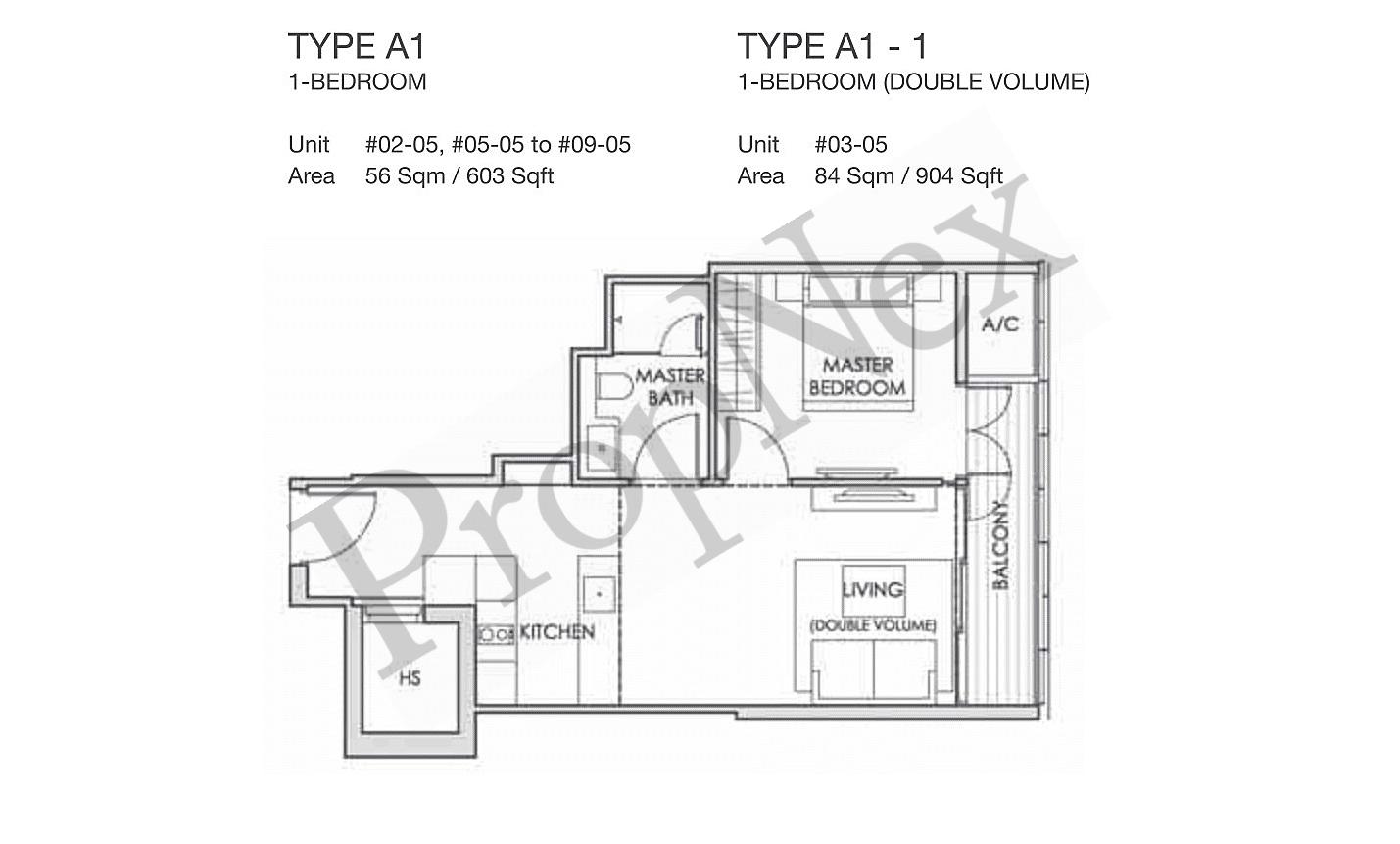 1 Bedroom (Double Volume) A1-1 floor plan