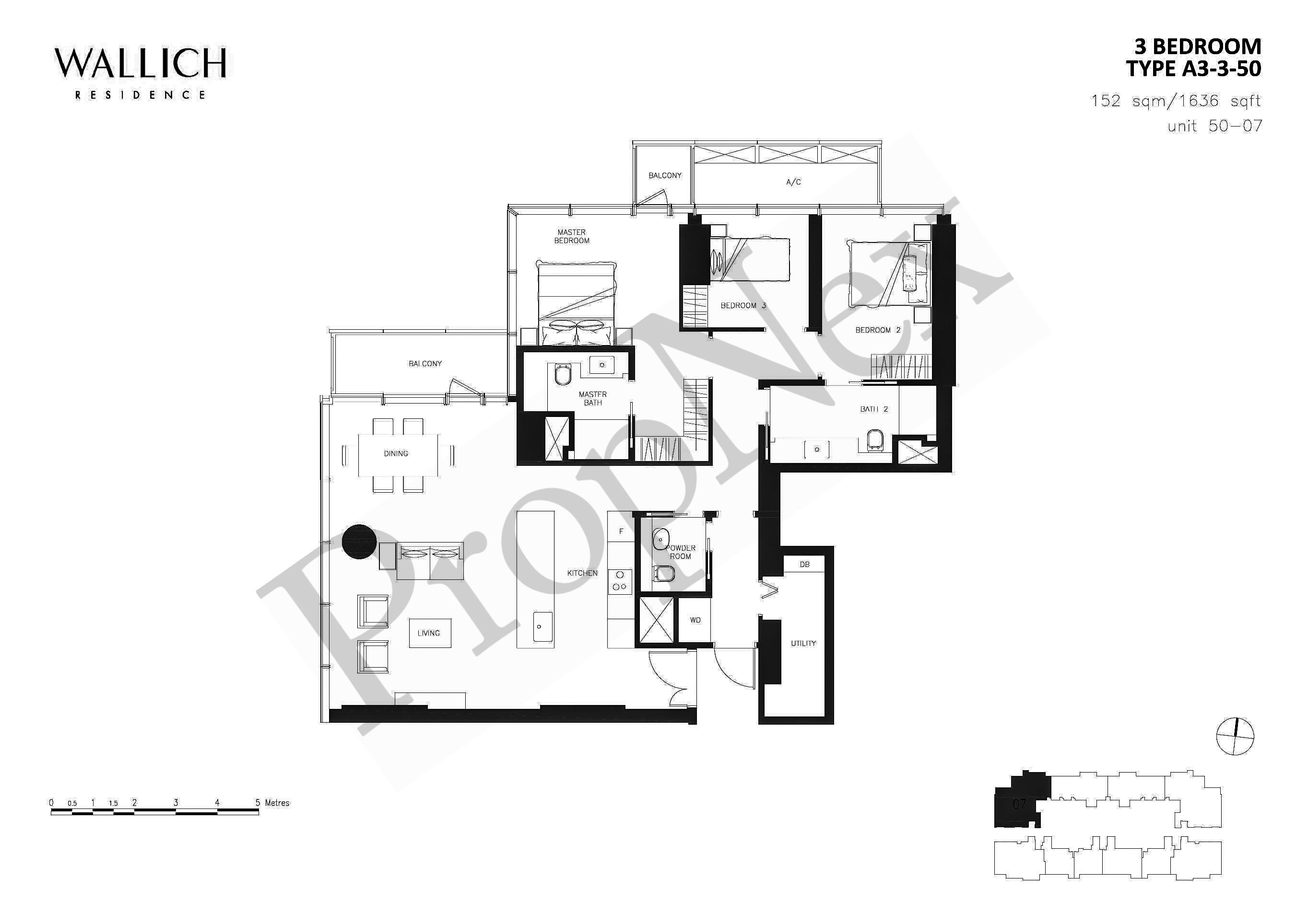 Wallich Residence – 3 BEDROOM A3-3-50