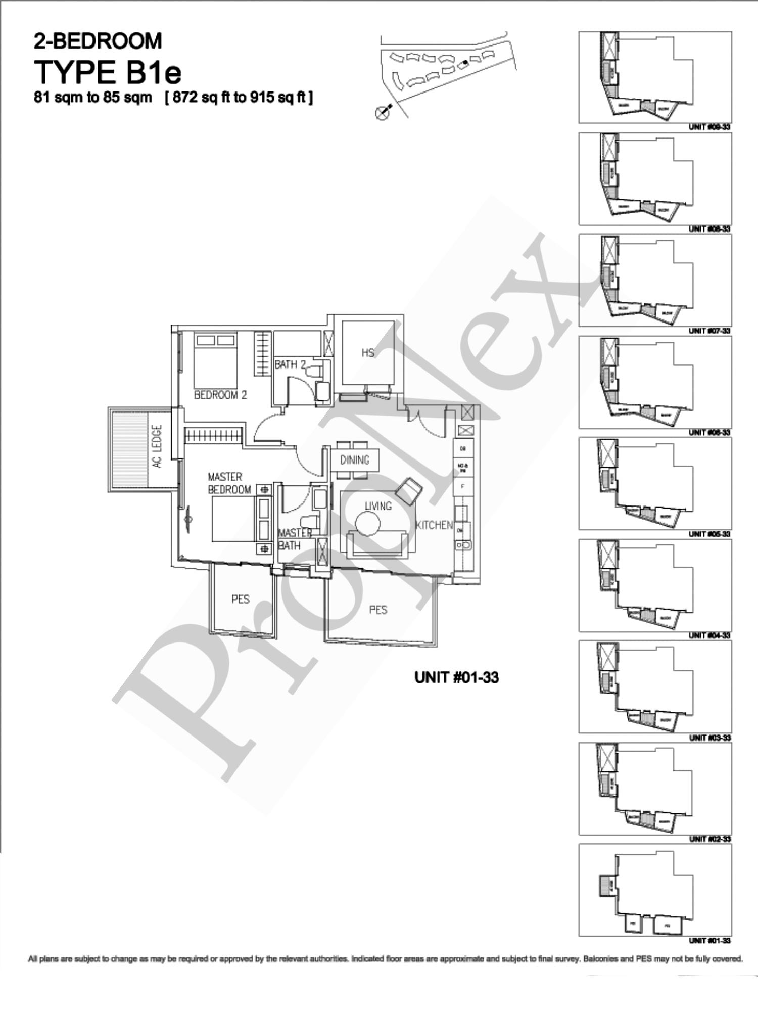 Corals at Keppel Bay – 2-BEDROOM B1e - 872sqft