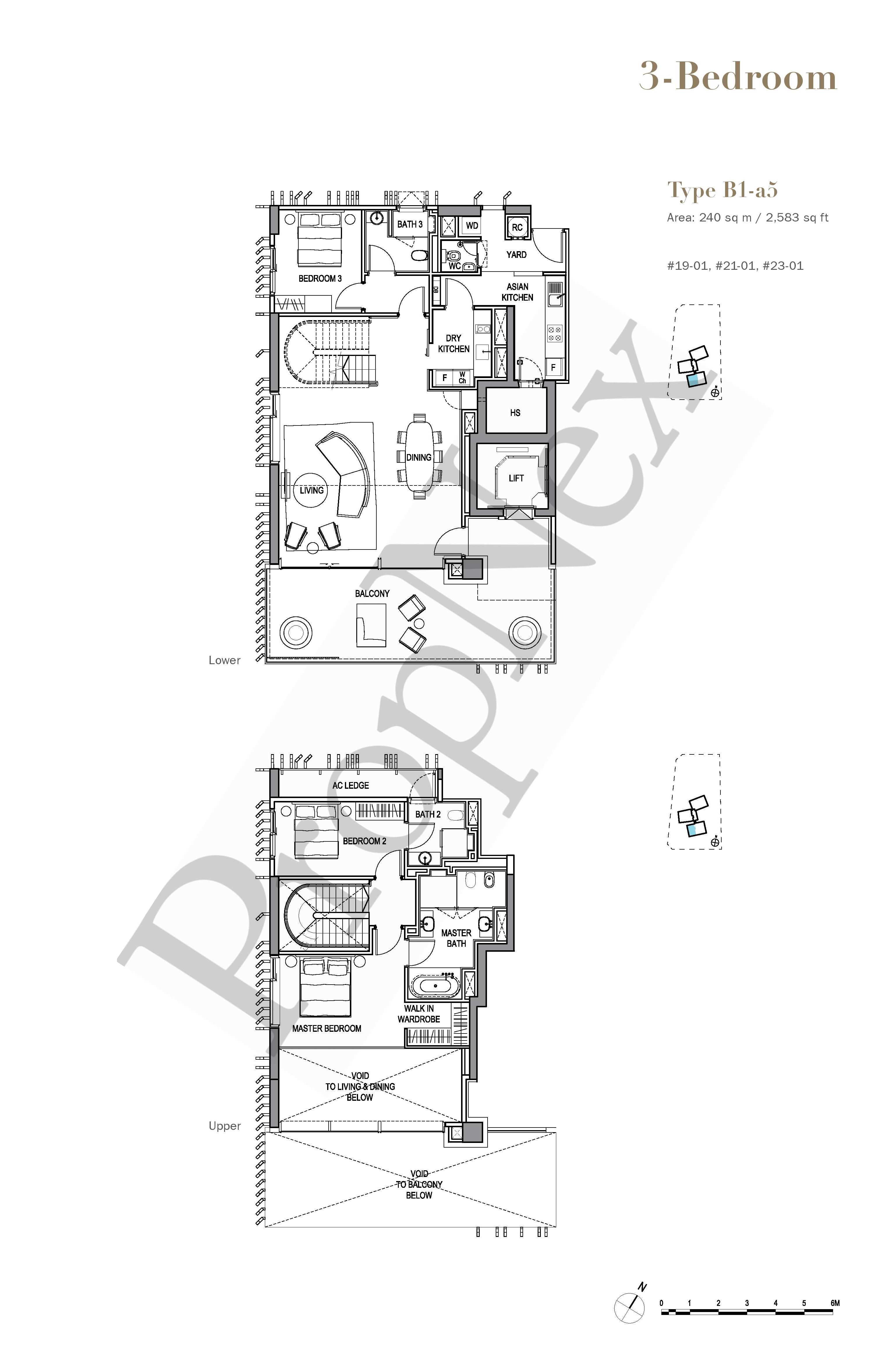 3-BEDROOM B1-a5 floor plan