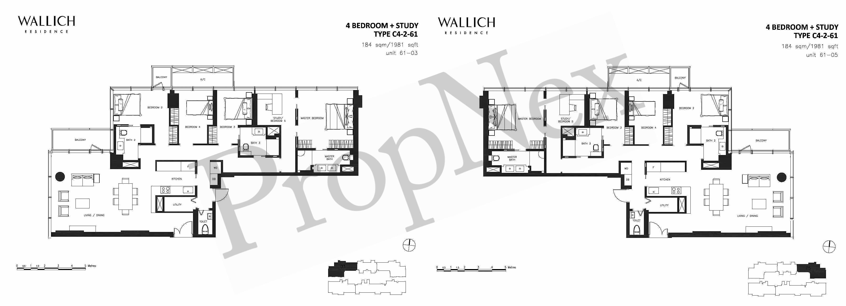 Wallich Residence – 4-BEDROOM + With Study C4-2-61 ( #61-03 )