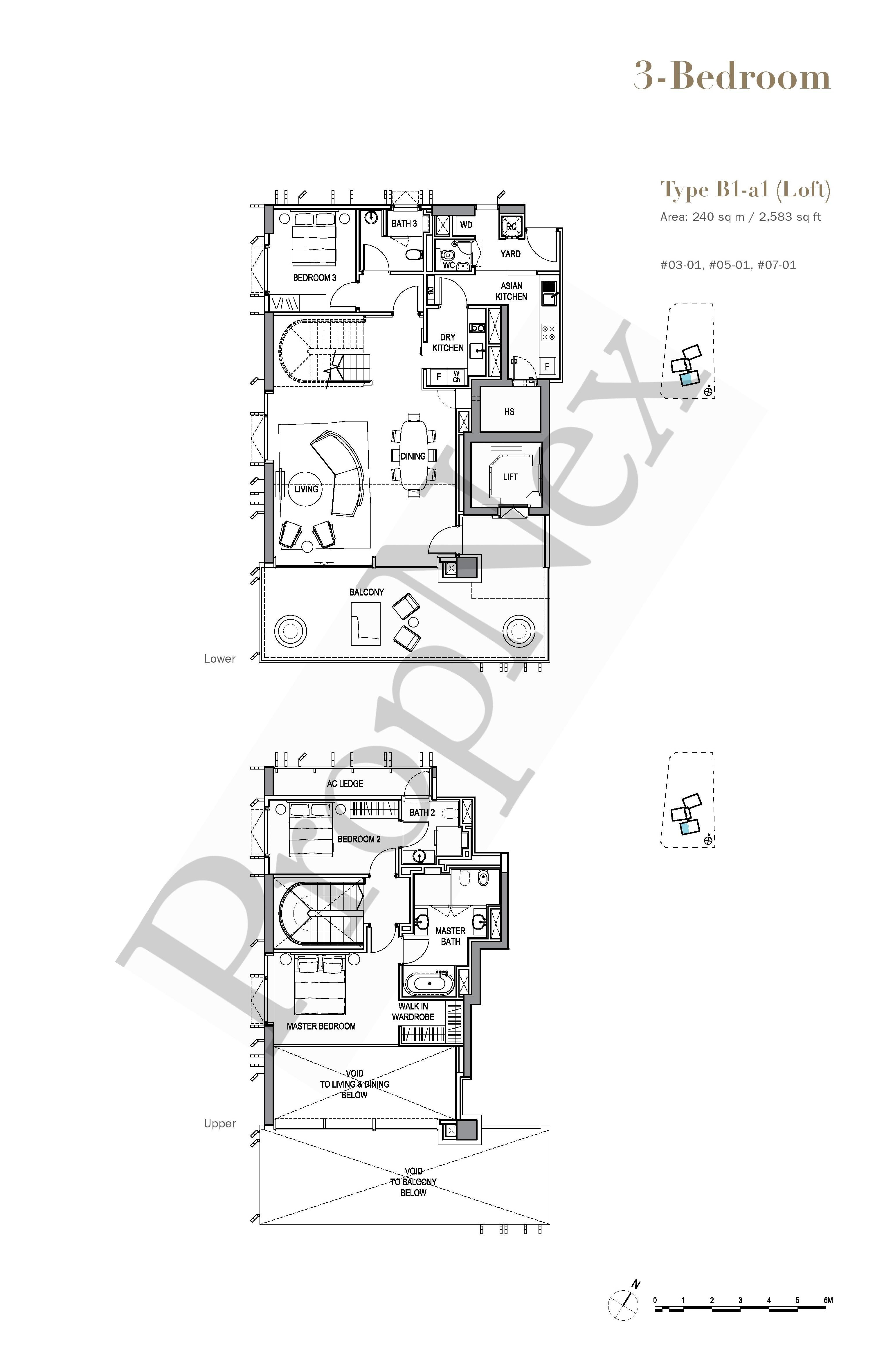3-BEDROOM B1-a1 floor plan