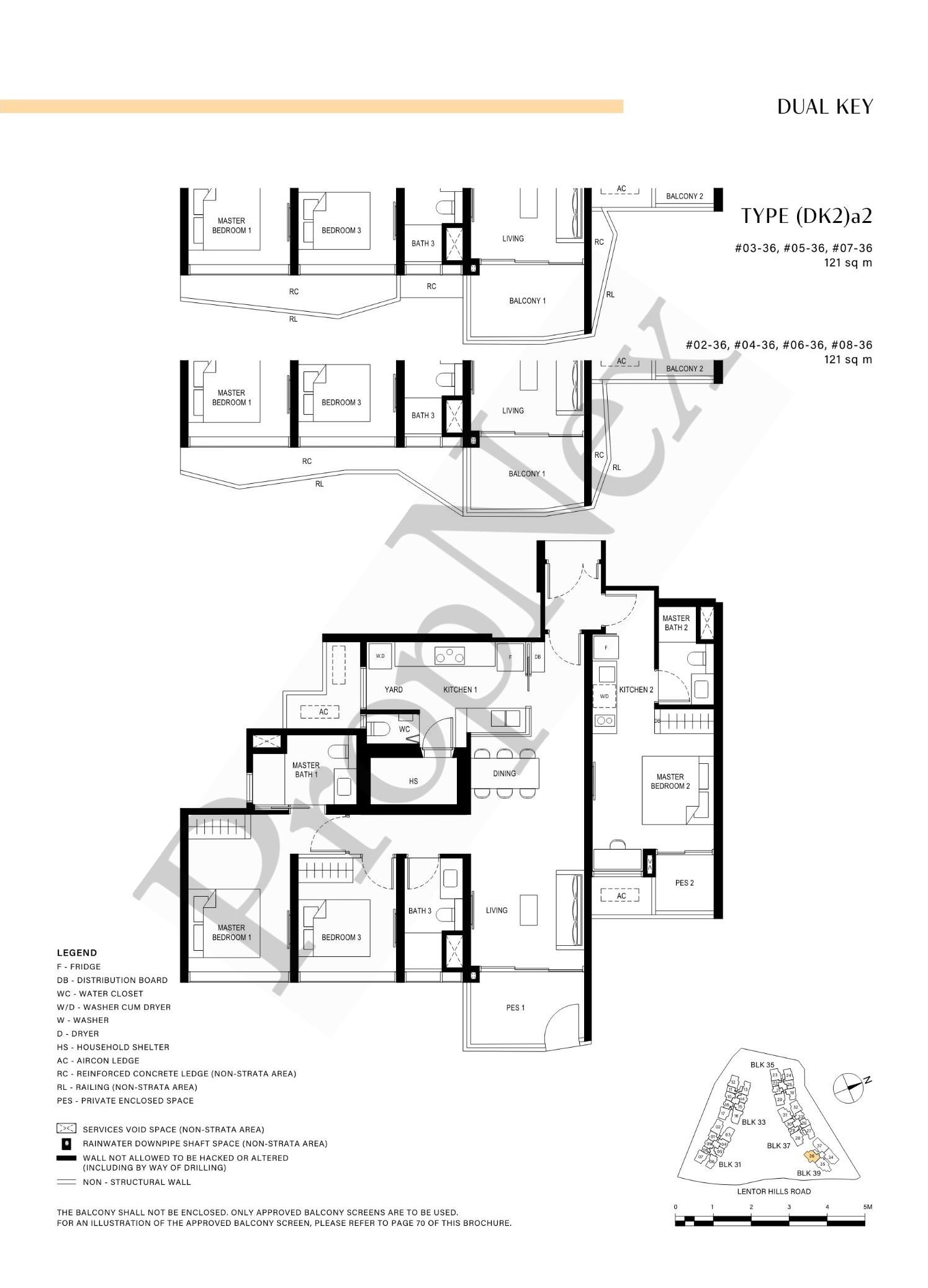 3 Bedroom Dual-Key (DK2)a2 floor plan
