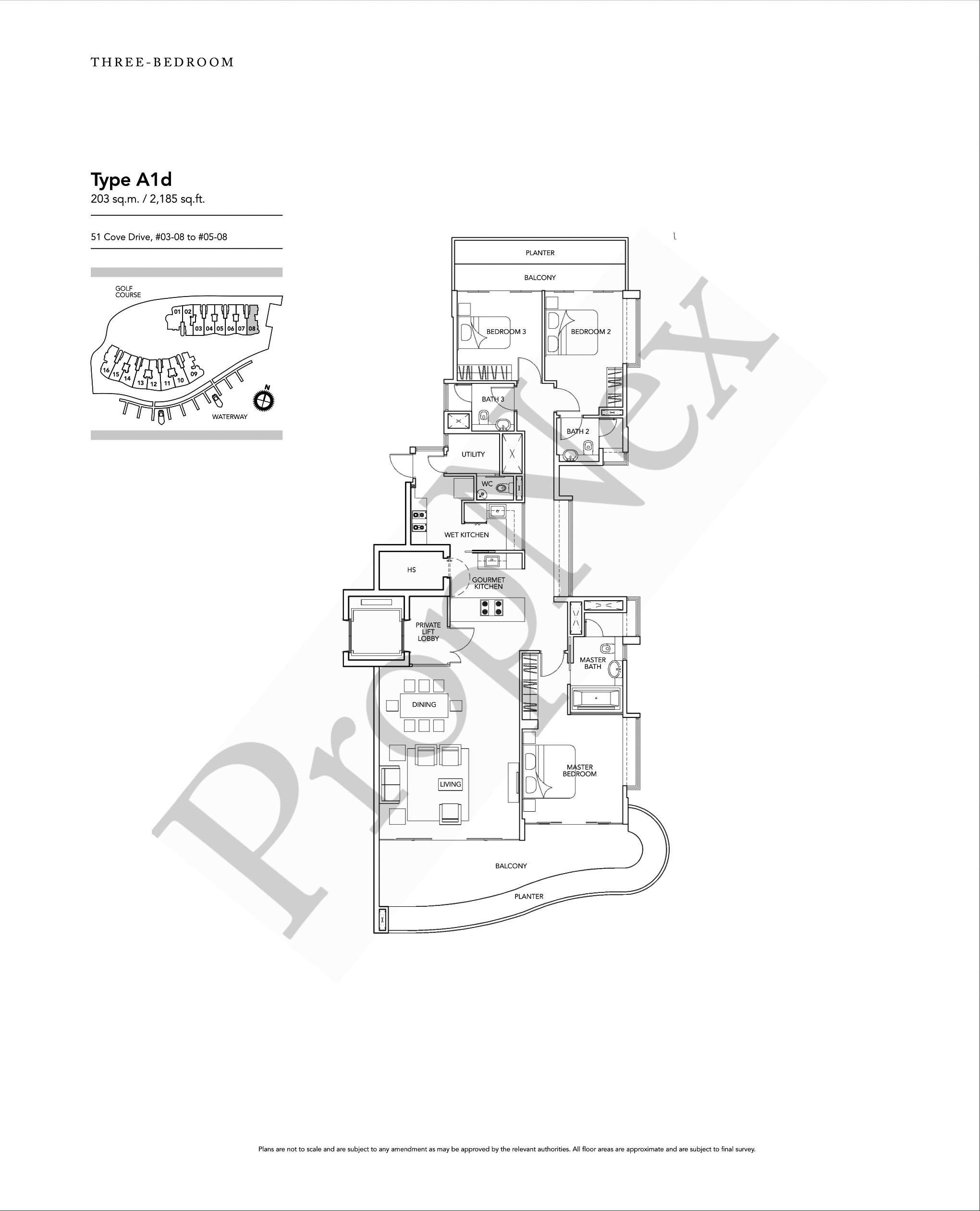 Turquoise – 3 Bedroom A1d