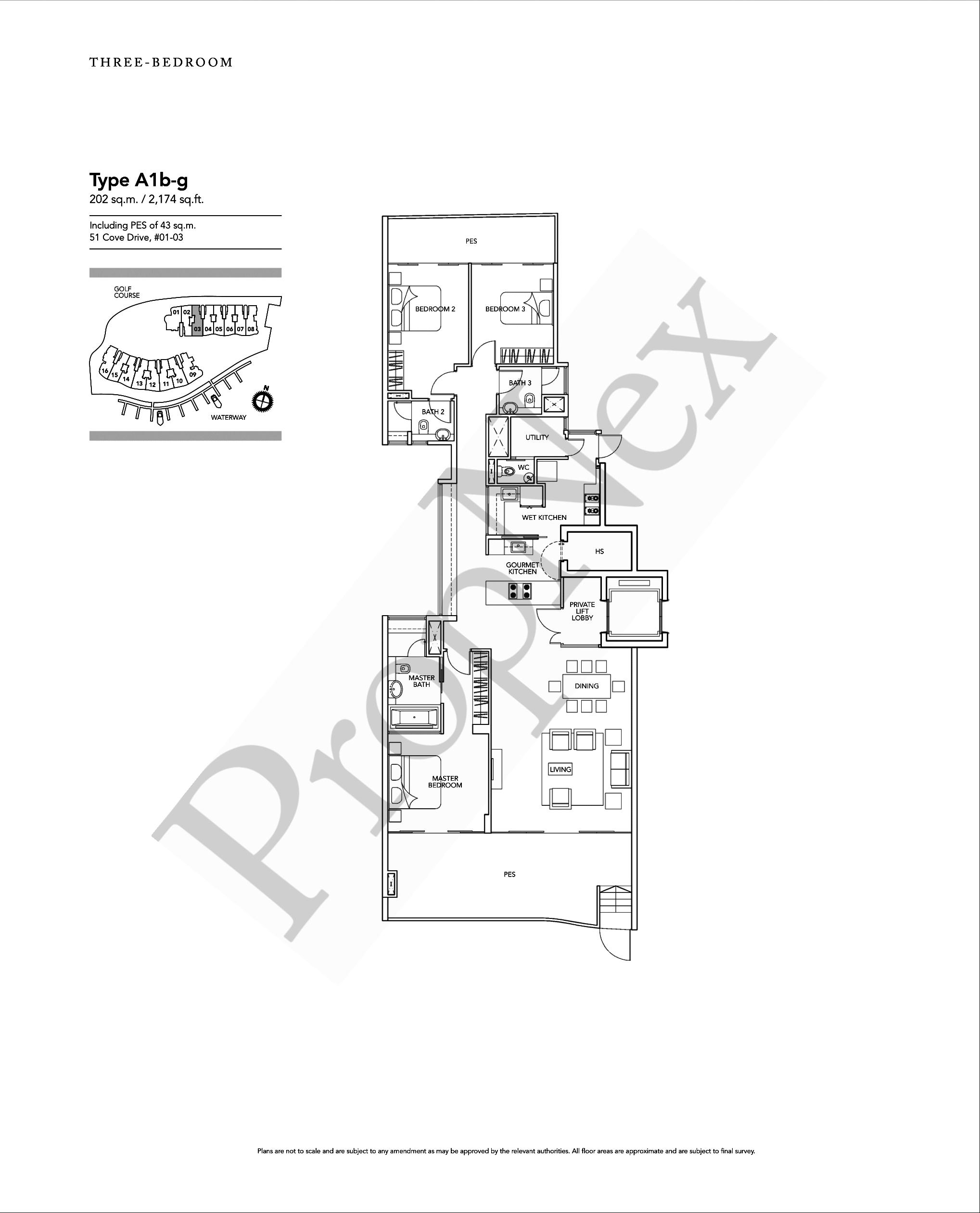 Turquoise – 3 Bedroom A1b-g