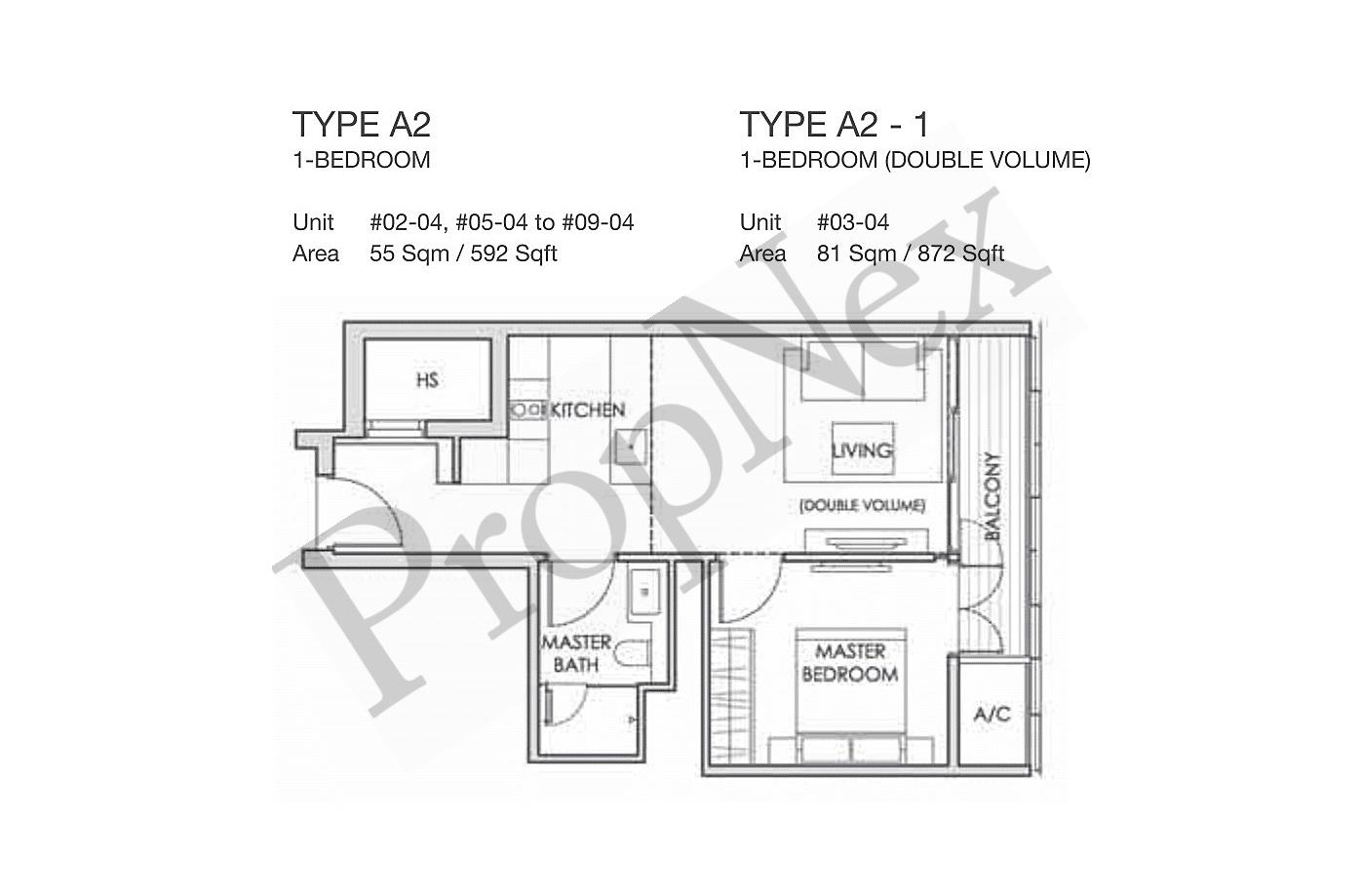 1 Bedroom A2 floor plan