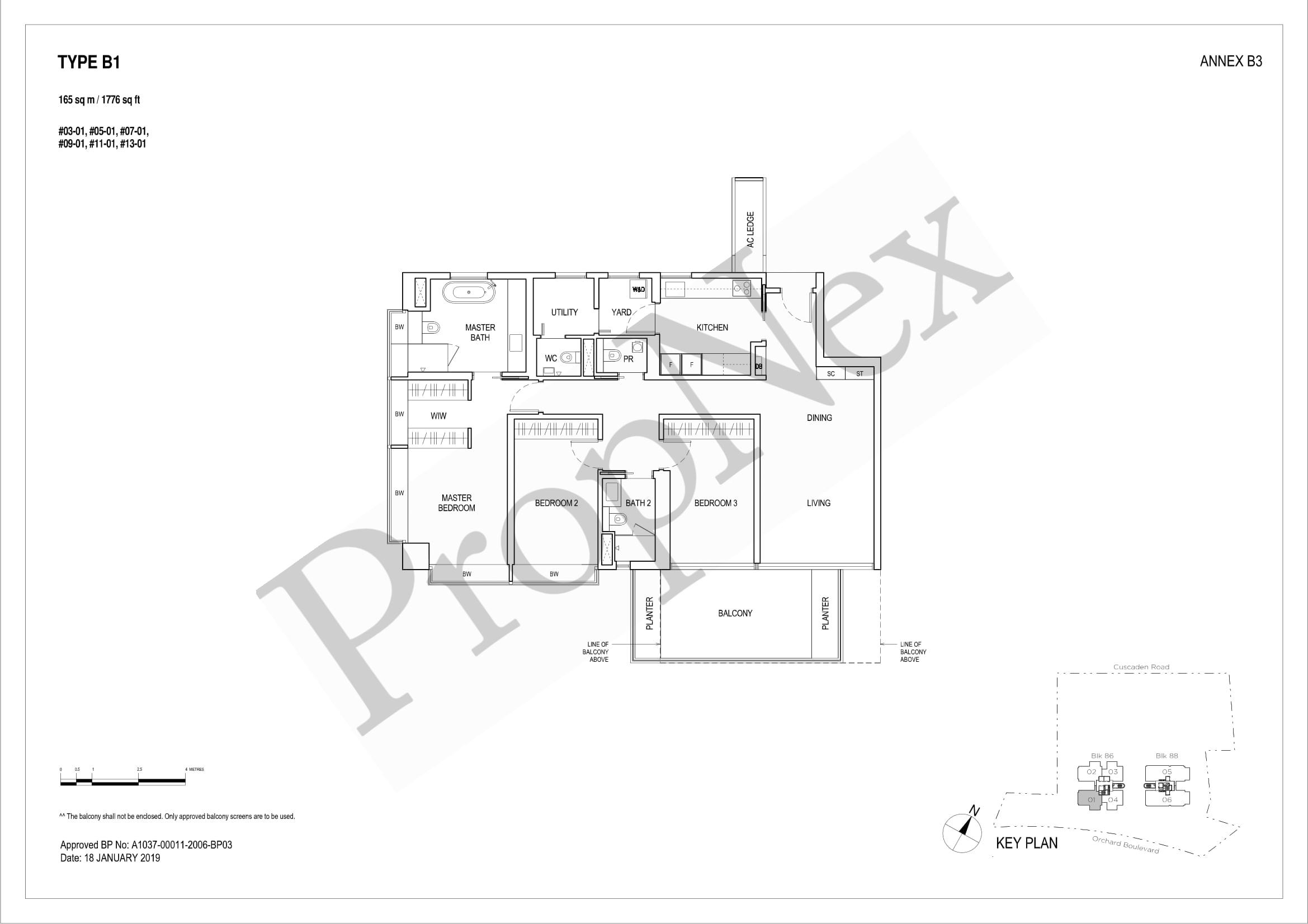 3 Bedroom B1 floor plan