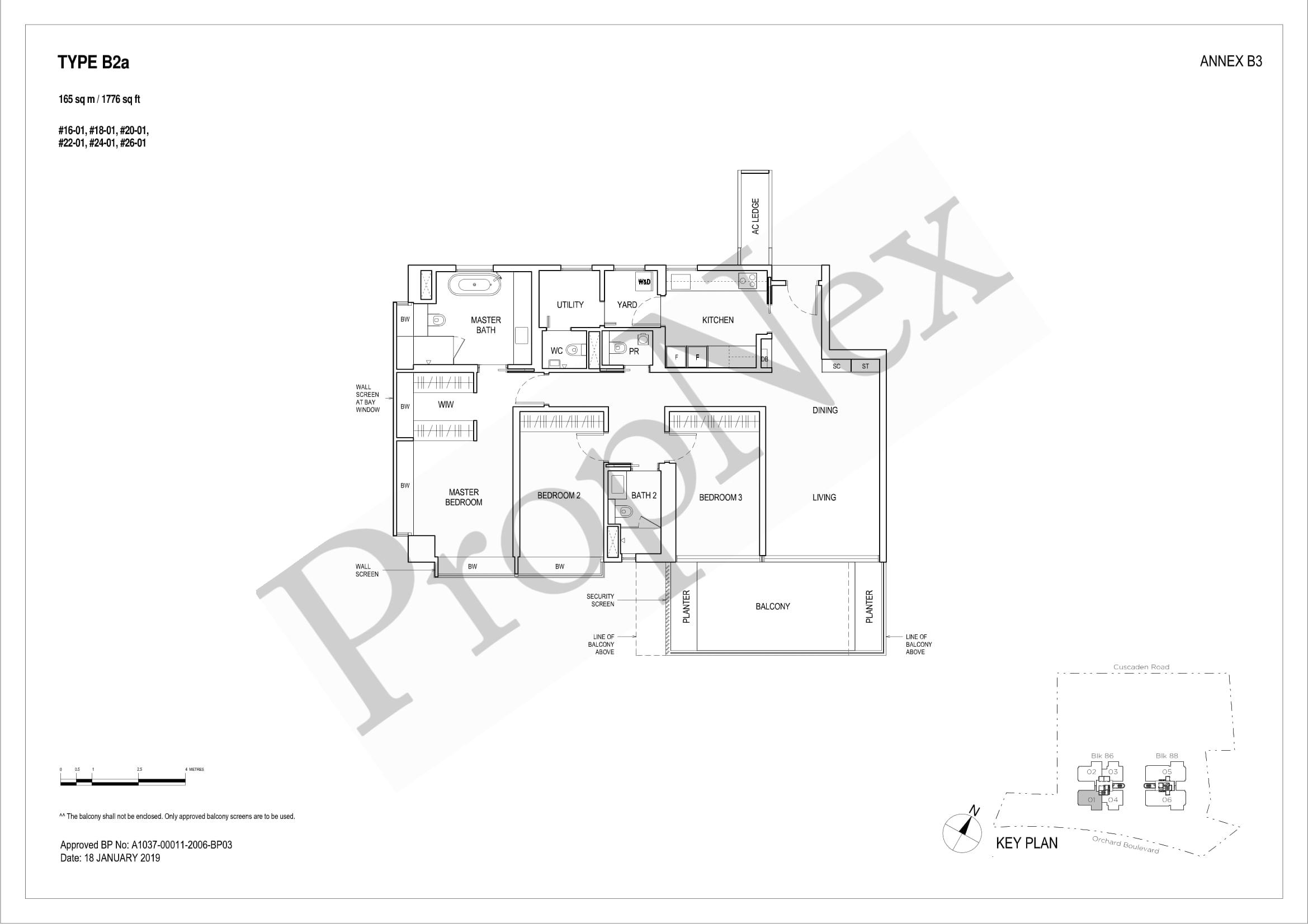 3 Bedroom B2a floor plan