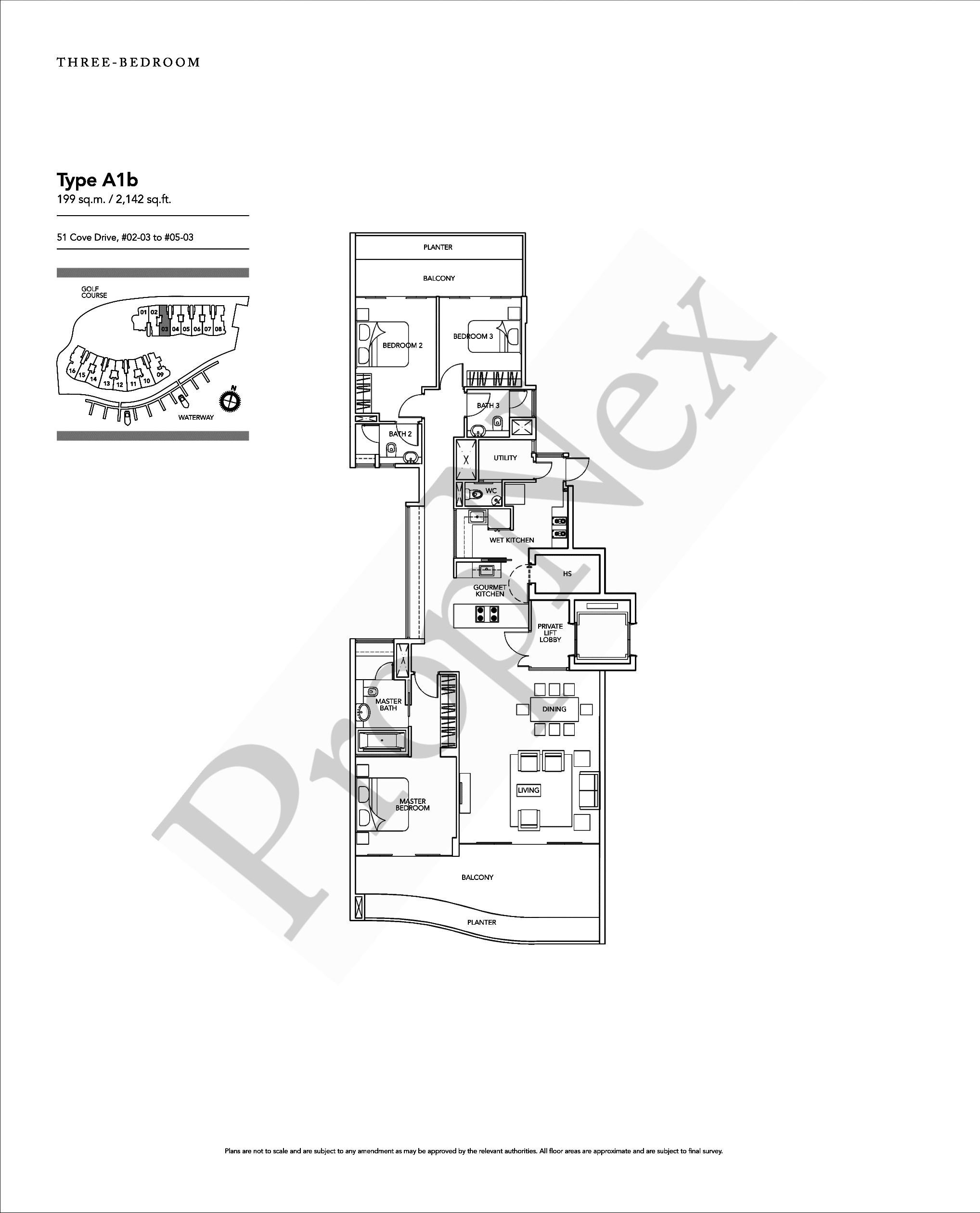 Turquoise – 3 Bedroom A1b