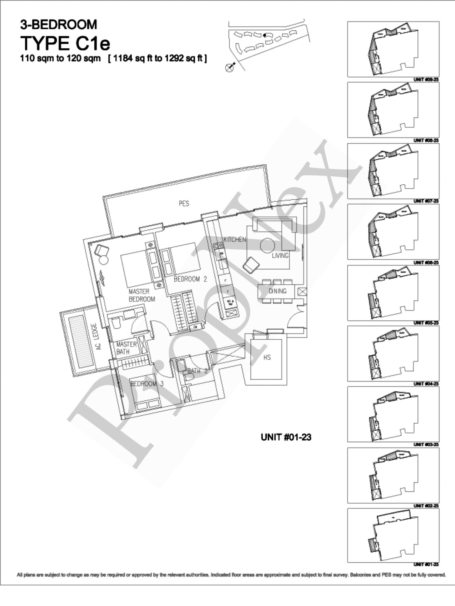 Corals at Keppel Bay – 3-BEDROOM C1e - 1292sqft