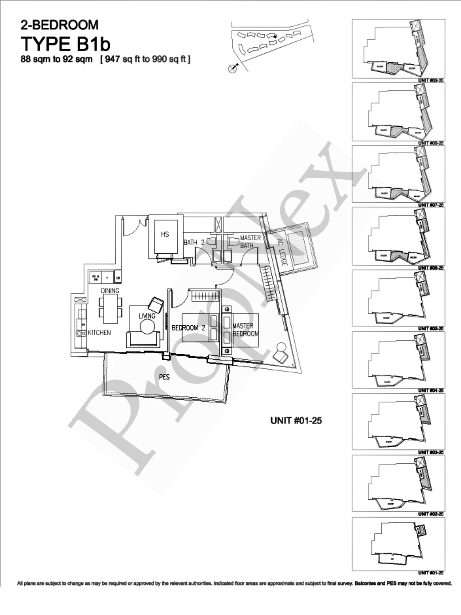Corals at Keppel Bay – 2-BEDROOM B1b - 990sqft