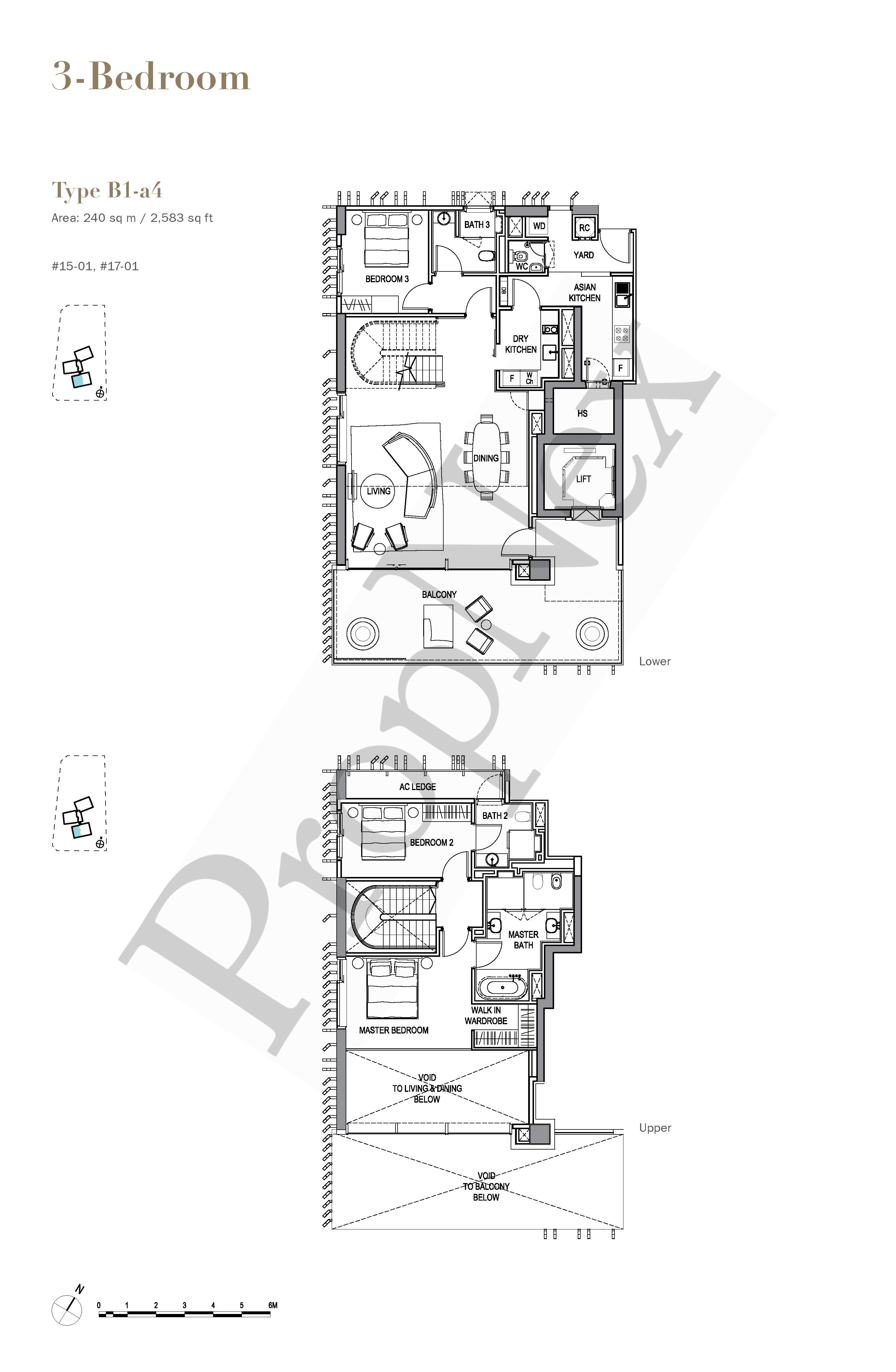 3-BEDROOM B1-a4 floor plan