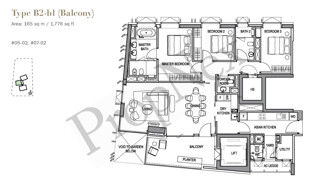 3-BEDROOM B2-b1 floor plan