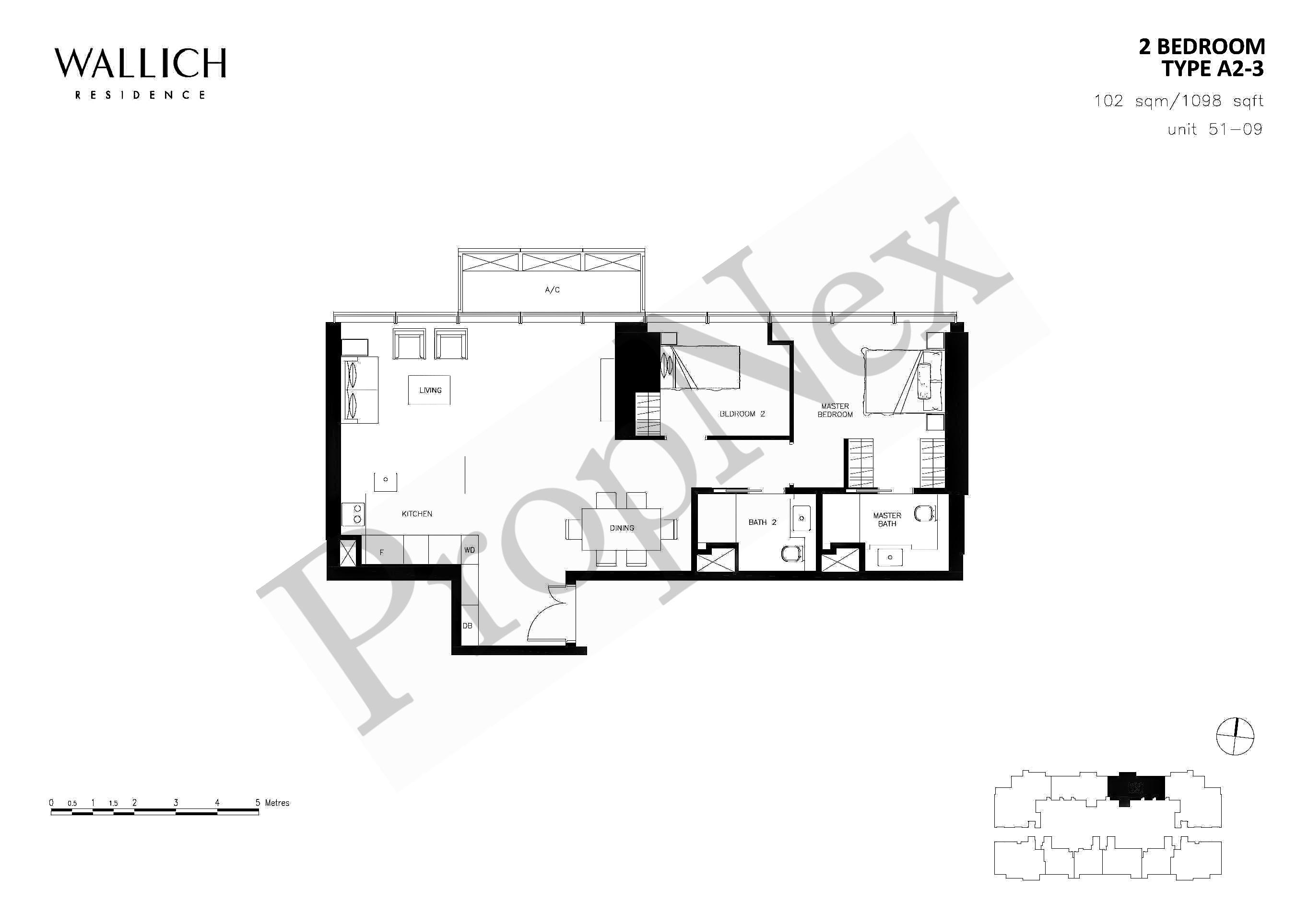 Wallich Residence – 2 BEDROOM A2-3