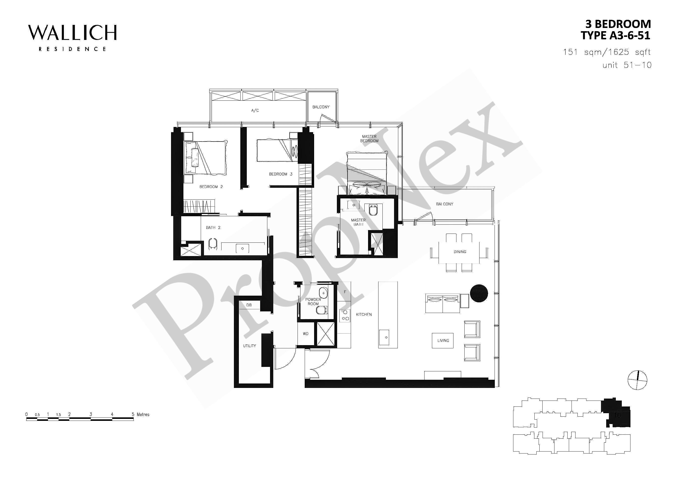Wallich Residence – 3 BEDROOM A3-6-51