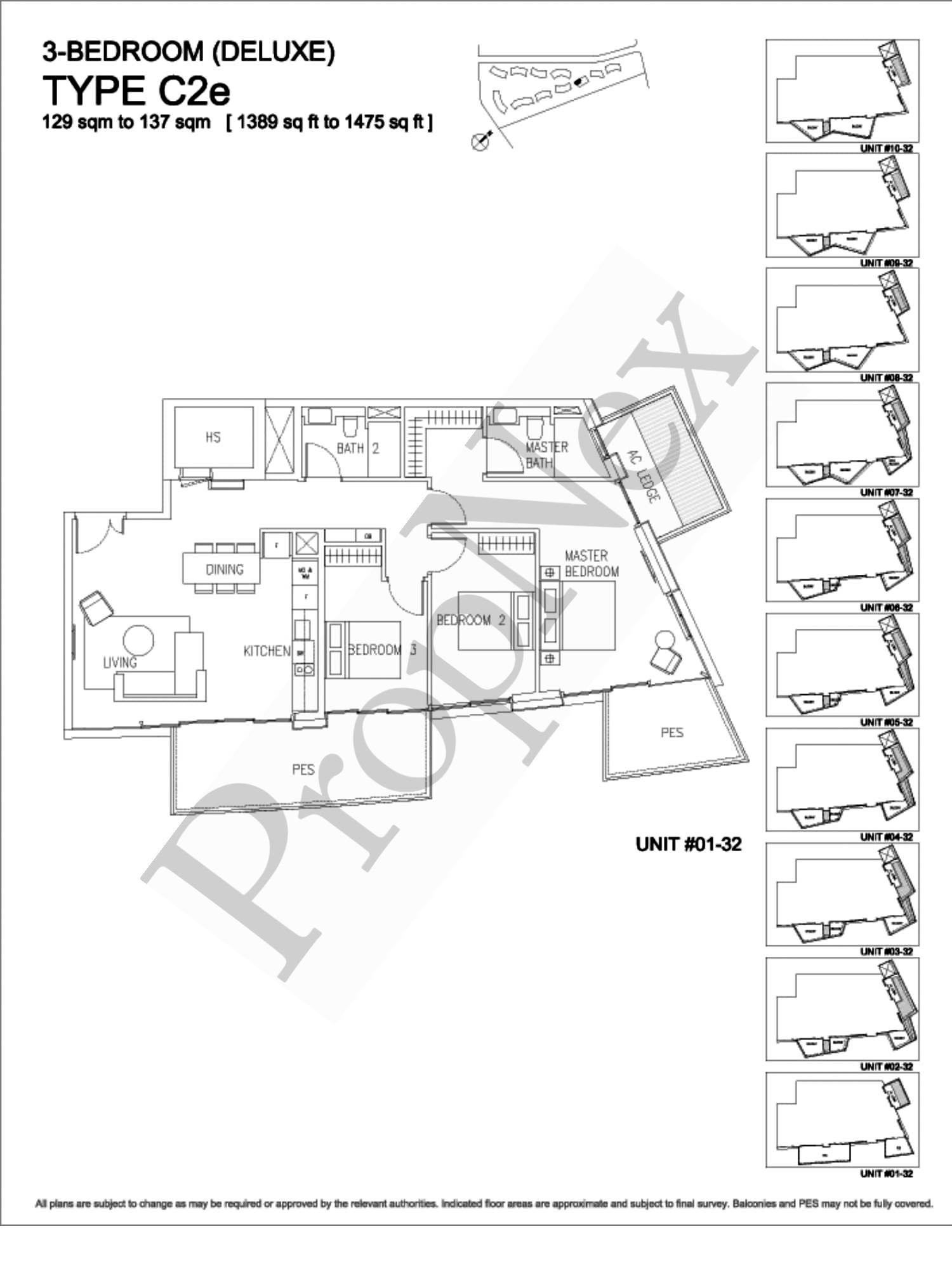 Corals at Keppel Bay – 3-BEDROOM C2e - 1389sqft