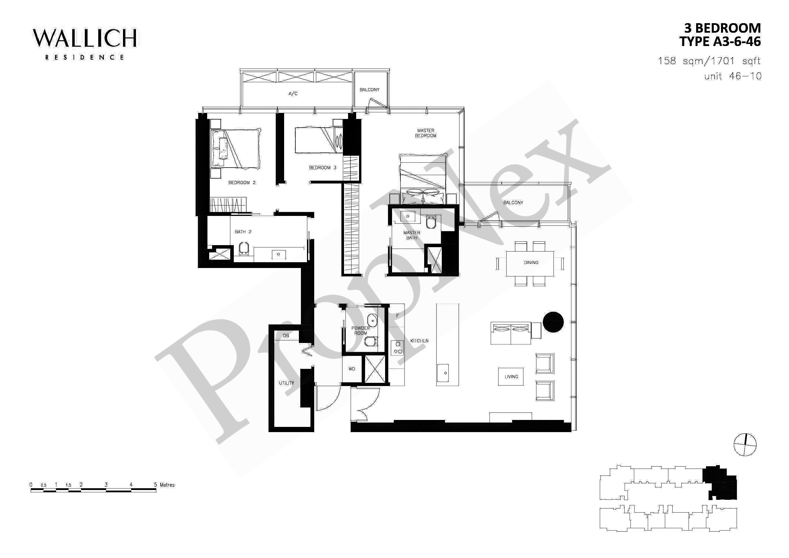 Wallich Residence – 3 BEDROOM A3-6-46