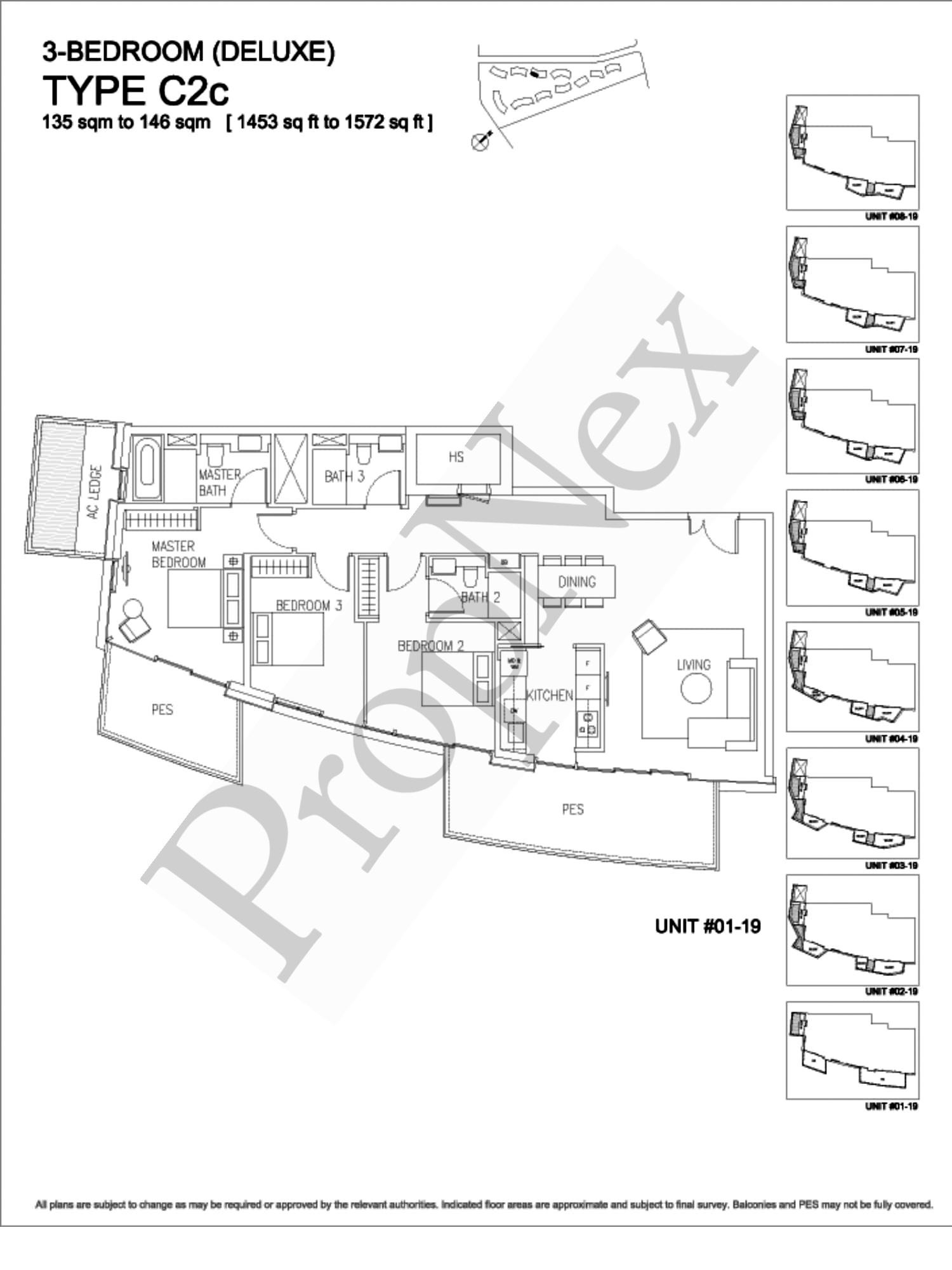Corals at Keppel Bay – 3-BEDROOM C2c ( #01- 19 ) - 1572sqft