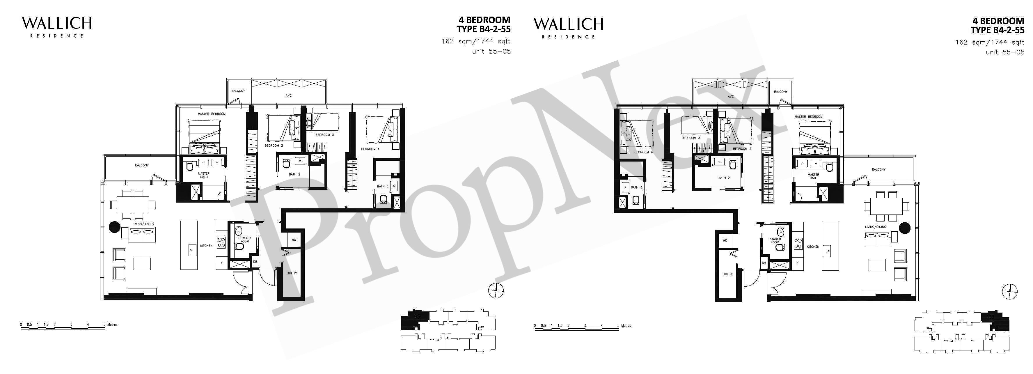 Wallich Residence – 4-BEDROOM B4-2-55 ( #55-05 )