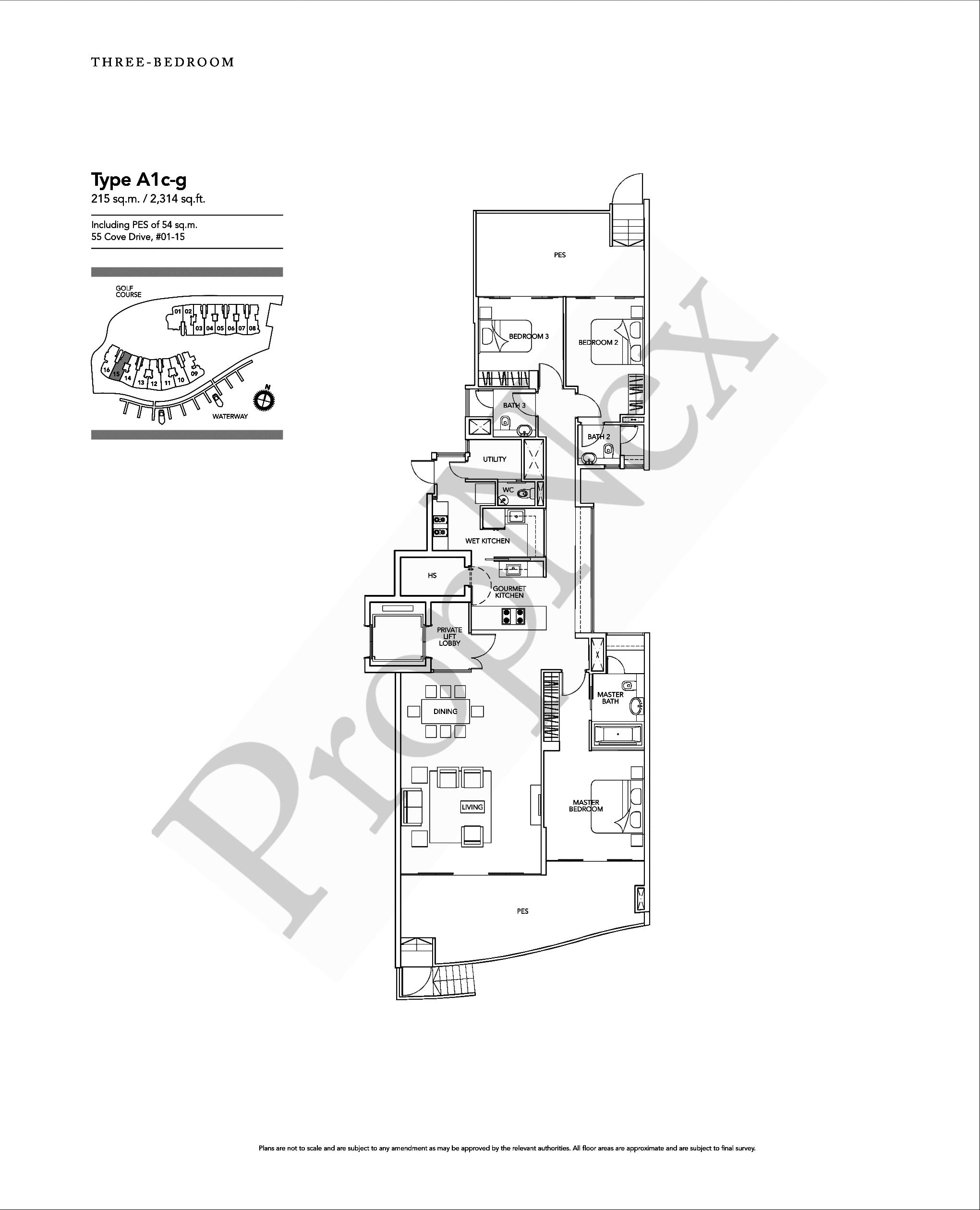 Turquoise – 3 Bedroom A1c-g