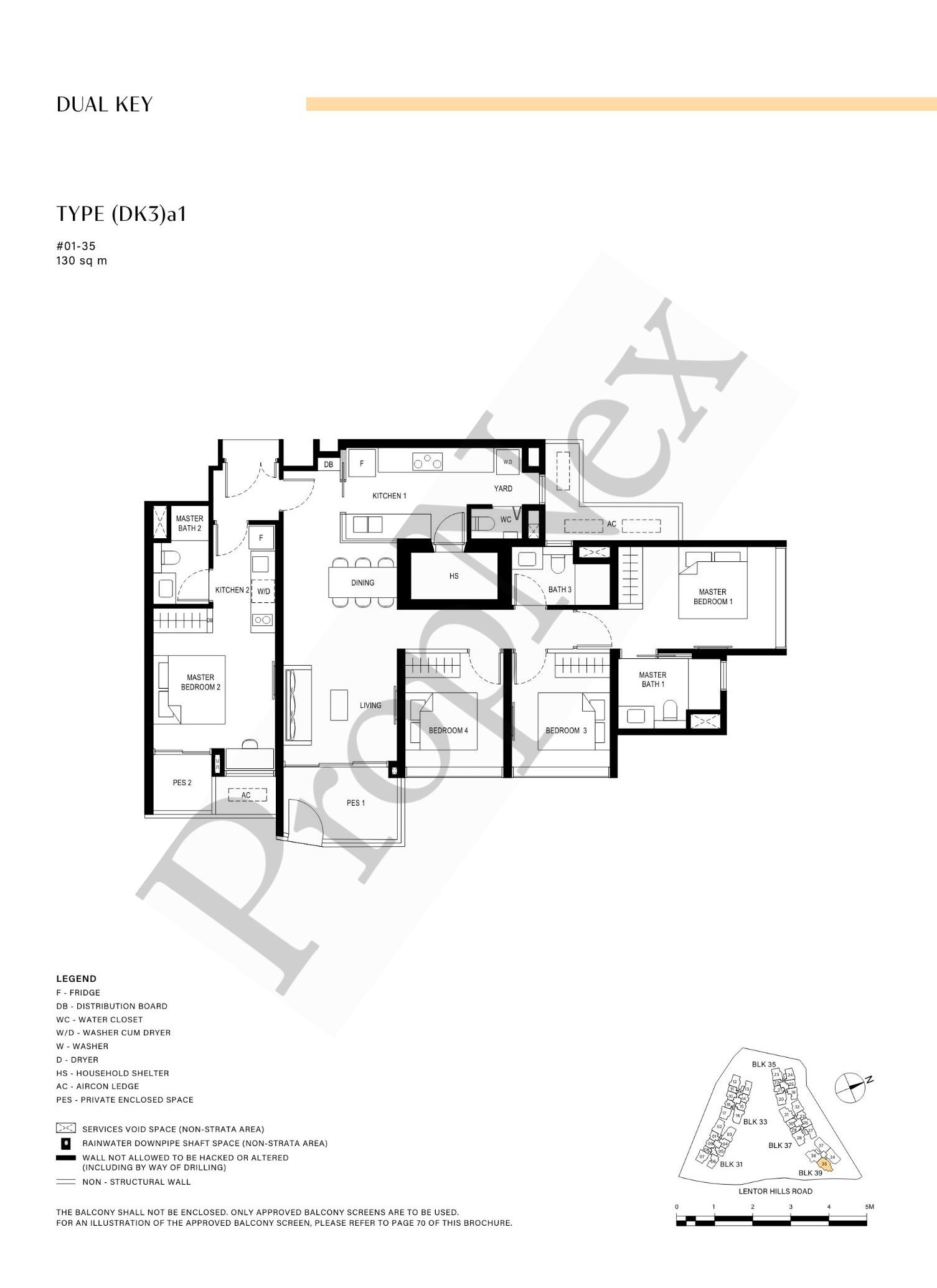 4 Bedroom Dual-Key (DK3)a1 floor plan