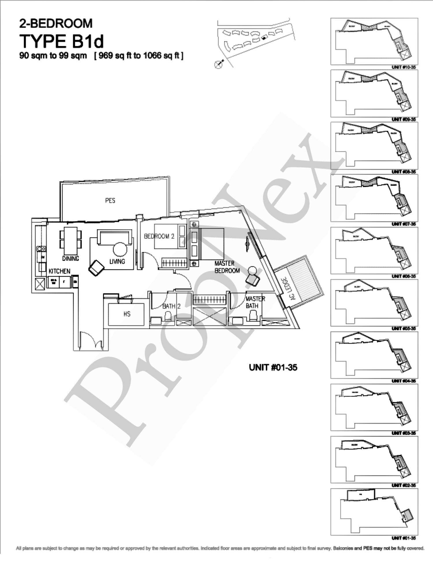 Corals at Keppel Bay – 2-BEDROOM B1d - 1066sqft