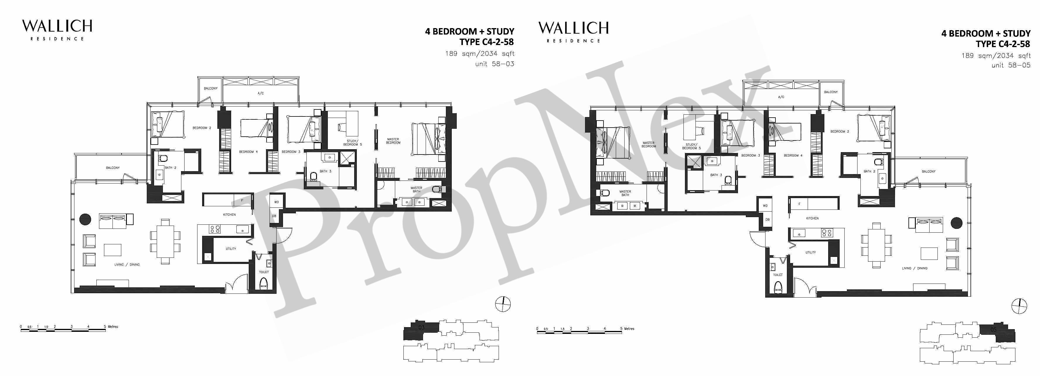 Wallich Residence – 4-BEDROOM + With Study C4-2-58 ( #58-05 )